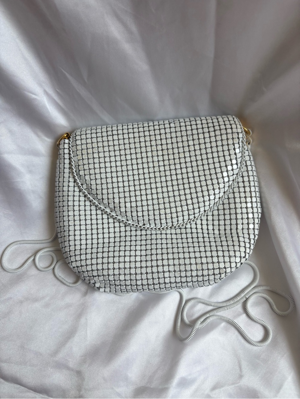 Vintage White Chainmail Purse